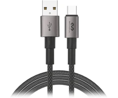 USB-A - USB-C kabelis Miccell VQ-D34, 2.4A, 1.2m, juodas