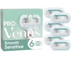 Venus Pro Smooth jautrios odos skutimosi peiliukai – žali/balti