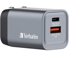 Verbatim GNC-35 GaN įkroviklis, 2 prievadų, 35 W, USB-A/USB-C