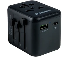 Verbatim - universalus kelioninis adapteris UTA-02 PD20W/QC / 1xUSB / 1xType-C