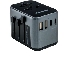 Verbatim - universalus kelioninis adapteris UTA-03 PD30W/QC / 2xUSB / 2xType-C