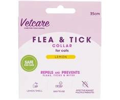 „vetcare“ – antkaklis nuo blusų ir erkių katėms – citrinų spalvos – 35 cm