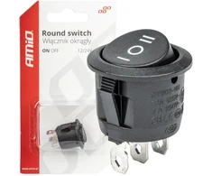 Jungiklis juodas apvalus 12v 230v bu03 amio-03614