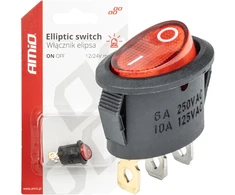 Jungiklis raudonas ovalus 12v 230v apšviestas bu01 amio-03612