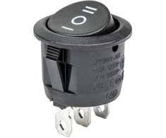 Juodas apvalus jungiklis 12/230v bu03 amio-02463