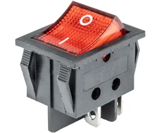 Amio Stačiakampis jungiklis 12V/230V, raudonas