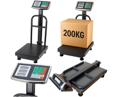 Lean Elektroninės platforminės svarstyklės su LCD ekranu, 200 kg, 20 g tikslumas