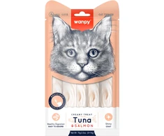 wanpy - Wanpy kreminis, laižomas kačių skanėstas - tunas ir lašiša 70 g (5 x 14 g) - 70 g (5 x 14 g)