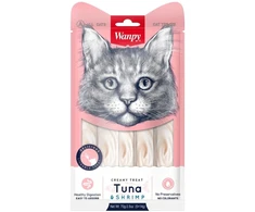wanpy - Wanpy kreminis, laižomas kačių skanėstas - tunas ir krevetės 70 g (5 x 14 g) - 70 g (5 x 14 g)