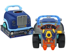 Lean Toys Mėlynas žaislinis sunkvežimis su remonto dirbtuvėmis vaikams