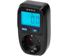 Orno Watomierz, Vatmetras, energijos skaičiuotuvas su LCD ekranu su foniniu apšvietimu, „Schuko“ versija, juodas