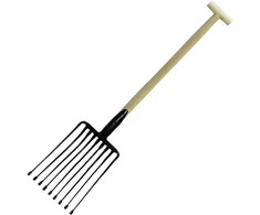 Widły Bulvių šakutė 9z, 240 mm pločio, su medine rankena, t100