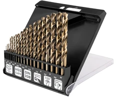 Grąžtas Wiertła HSS-CNC metalo grąžtai, 124°, „Pro-Tec“, 1,0–10,0 mm, 19 vnt. rinkinys