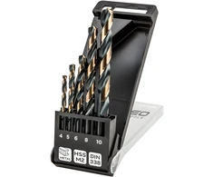 Grąžtas Wiertła HSS-CNC metalo grąžtai, 124°, „Pro-Tec“, 4,0–10 mm, 5 vnt. rinkinys