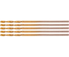 Wiertła HSS-TiN metalo grąžtai 1,0 mm, 5 vnt.