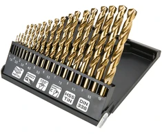 Grąžtas Wiertła HSS-TiN metalo grąžtai 1,0–10,0 mm, 19 vnt. rinkinys