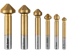 Grąžtas Wiertła TiN kūginiai įgilinamieji grąžtai nuožulnoms formuoti, 6,3–20,5 mm, 6 vnt. rinkinys