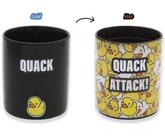 Gertuvė „Winkee“ – karščiui jautrus puodelis „Quack Attack“ – juodas