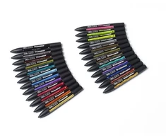 Winsor &amp; Newton - Įvairių spalvų žymeklių rinkinys, 24 vnt. + dėklas (832226)