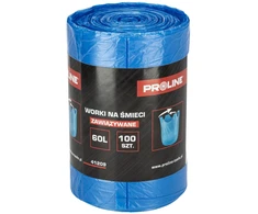 Worki na śmieci wiązane hdpe 60l rolka 100szt., proline