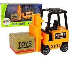 Lean Toys Žaislinis šakinis krautuvas su frikcinė pavara LeanToys, geltonas