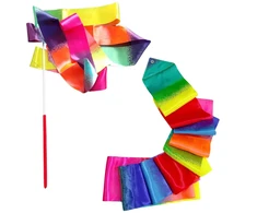Lean Toys Gimnastikos juostelė šokių pratimams spalvota 205 x 5cm