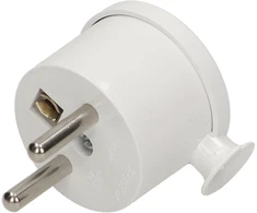 Wtyczka 2P+Z MINI kampinis kištukas, baltas