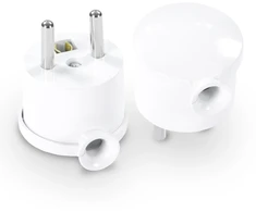 Wtyczka 2P+Z MINI kampinis kištukas, baltas