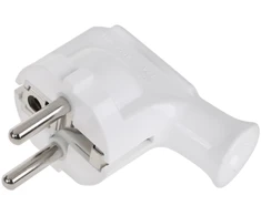 Elgotech Kištukas su įžeminimo kontaktais baltas kampinis Schuko WT-35