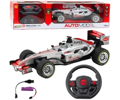 Lean Toys Nuotoliniu būdu valdomas RC lenktyninė mašina 1:12 su vairo pultu, šviesomis ir garsais