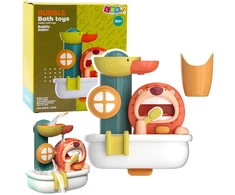 Lean Toys Vonios žaislas putų mašina liūtas su antimi