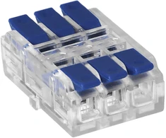 Złączka 3 laidų, dvipusė kompresinė instaliacinė jungtis; bet kokiam 0,75–4 mm² laidui; IEC 250 V / 32 A; 9 vnt. pakuotė.