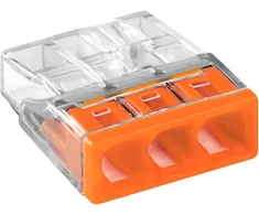 Złączka „Wago“ 3 takelių jungtis, modelis: 2273-203, nuo 0,5 iki 2,50 mm², 5 vnt.