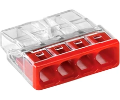 Orno Złączka „Wago“ 4 takelių jungtis, modelis: 2273-204, nuo 0,5 iki 2,50 mm?, 10 vnt.