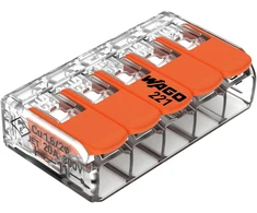 Złączka „Wago“ 5 takelių jungtis, modelis: 221-415, nuo 0,20 iki 4,00 mm², 5 vnt.