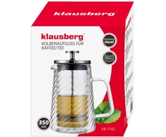 Zaparzacz Stūmoklinis kavos/arbatos virimo aparatas, stiklinis, 0,35 l, Klausberg, kb-7762