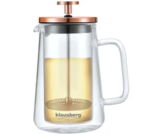 Zaparzacz Stūmoklinis kavos/arbatos virimo aparatas, stiklinis, vario spalvos, 0,35 l Klausberg