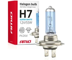 Halogeninė lemputė H7 12V 55W UV filtras (E8) itin balta amio-01157