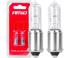 Halogeninės lemputės H21W 12V 21W Bay9s baltos 2vnt. blisterinėje pakuotėje amio-03357