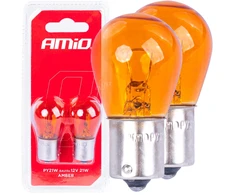 Halogeninės lemputės py21w bau15s 12v oranžinės 2vnt. blisterinėje pakuotėje amio-03352