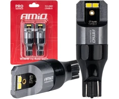 Żarówki led canbus pro t15 w16w 4x2016 smd balta 12v 24v amio-03578