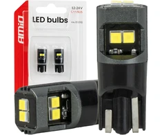 Żarówki led canbus w5w t10 2020 6smd balta 12v 24v amio-05010