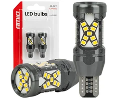 Żarówki led canbus w16w t15 2016 45smd balta 12v 24v amio-04992