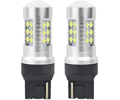 LED lemputės Canbus 3030 24SMD T20 7440 W21W baltos 12V 24V amio-01173