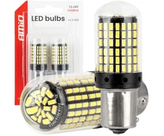 LED lemputės canbus ba15s p21w r10w r5w 600lm 144smd baltos 12v 24v amio-04473