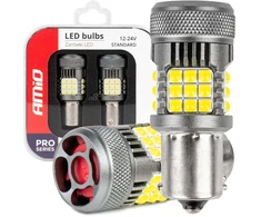 LED lemputės „Canbus Pro“ serijos 1156 BA15S P21W R10W R5W 36x3030 SMD ventiliatorius baltos spalvos 12V 24V amio-03722