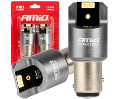 LED lemputės „Canbus Pro“ serijos „Bay15d P21/5W“ 4x3030 SMD baltos 12 V 24 V „amio-03585“