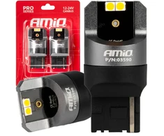 LED lemputės canbus pro wy21w 4x3030 smd oranžinės 12v 24v amio-03590