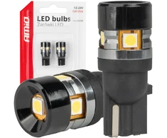 LED lemputės Canbus T10 W5W 5SMD 3030 baltos 12V 24V amio-04239
