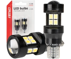 LED lemputės Canbus T15 W16W 15SMD 2835 baltos 12V 24V amio-04245